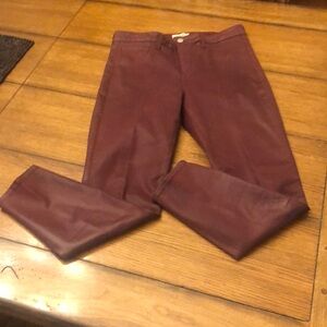 L’Agence eggplant color pants straight leg jeans tights stretch spandex …